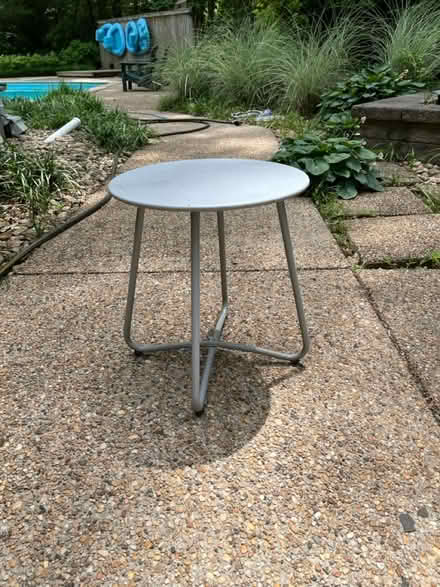 Photo of free 2 gray outdoor tables (Mantua) #1