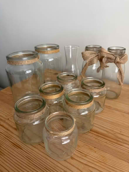 Photo of free Glass jars with hessian string (Swillington, LS26) #1