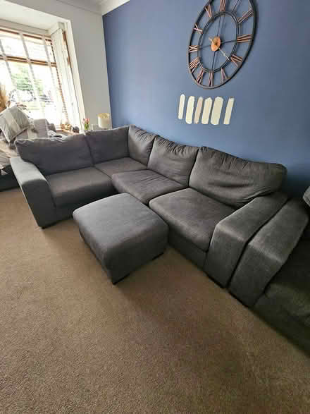 Photo of free 2 x Settees, chair and pouffe (DL5 Newton Aycliffe) #3