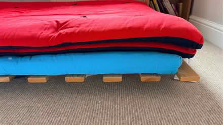 Photo of free Futon base in pine with three double mattresses (Kew TW9) #2