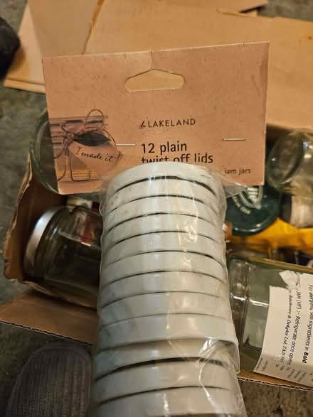 Photo of free Glass jars, lids, jam jar covers (Loughborough LE11) #2