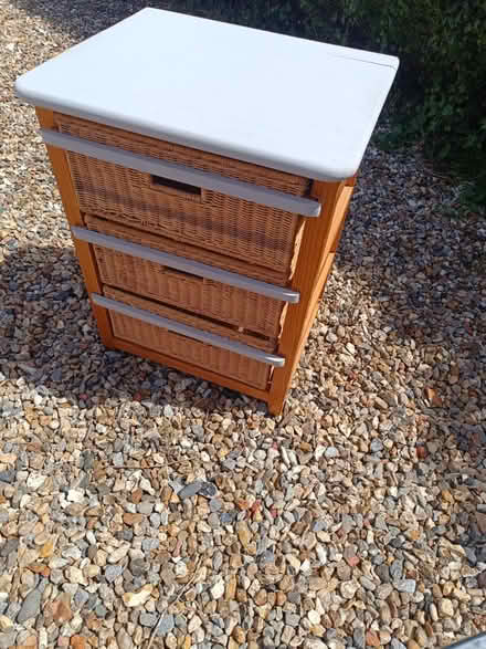 Photo of free Rattan & Pine 3 drawer unit (RG10 near Twyford) #1
