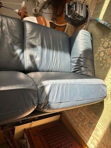 Photo of free Leather loveseat (Roslindale) #3