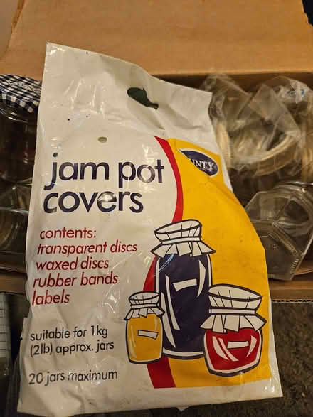 Photo of free Glass jars, lids, jam jar covers (Loughborough LE11) #3