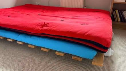 Photo of free Futon base in pine with three double mattresses (Kew TW9) #3