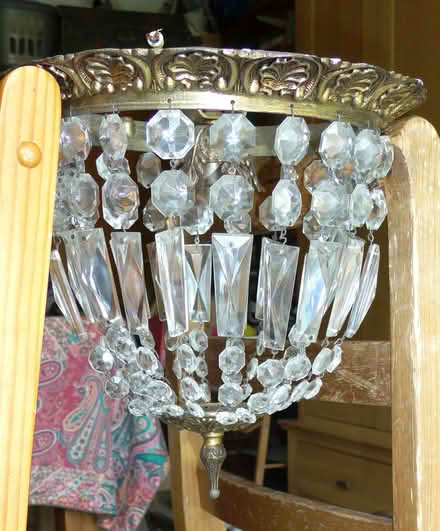 Photo of free Cut-glass and brass chandelier 10-inch diameter (Hove Park area BN3) #2