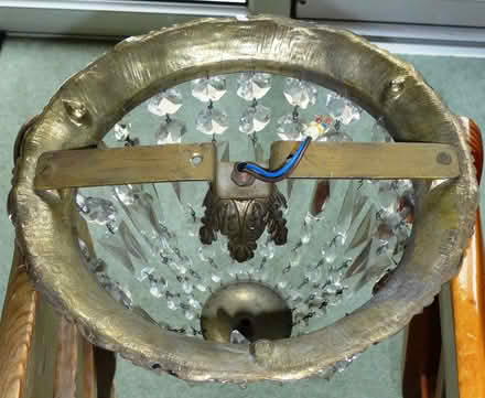 Photo of free Cut-glass and brass chandelier 10-inch diameter (Hove Park area BN3) #3