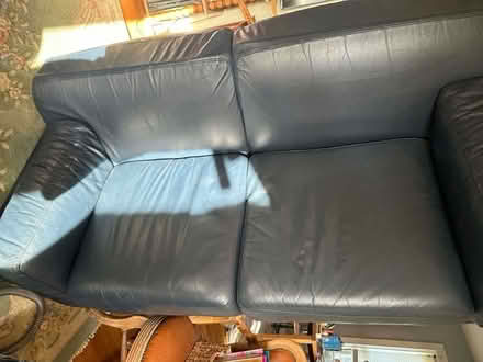 Photo of free Leather loveseat (Roslindale) #1