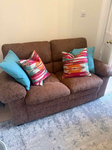 Photo of free Faux leather sofa set (Woking) #3