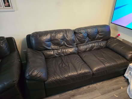 Photo of free 3 piece leather sofa set (Yeovil BA20) #3