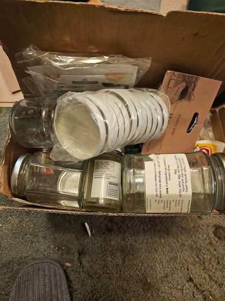 Photo of free Glass jars, lids, jam jar covers (Loughborough LE11) #1