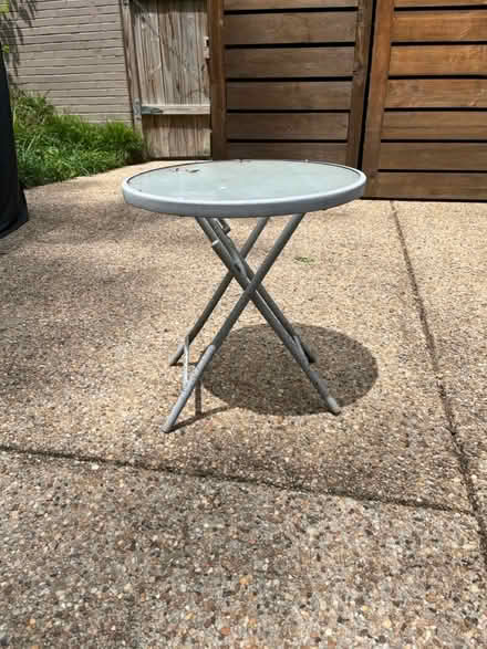 Photo of free 2 gray outdoor tables (Mantua) #2