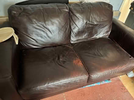 Photo of free Brown leather 2 seater sofa (Deepdale PR1) #2