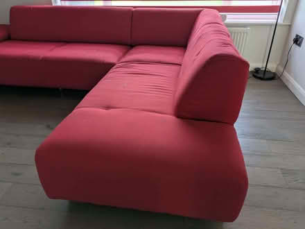 Photo of free Large Red L-Shaped Sofa (Upton CH2) #3