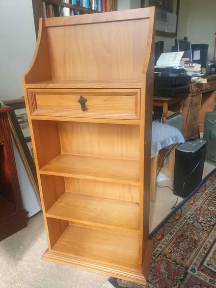 Photo of free wooden 3 shelf & drawer unit (Marple) #1