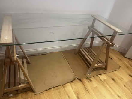 Photo of free Glass Tressle Table (W12) #1