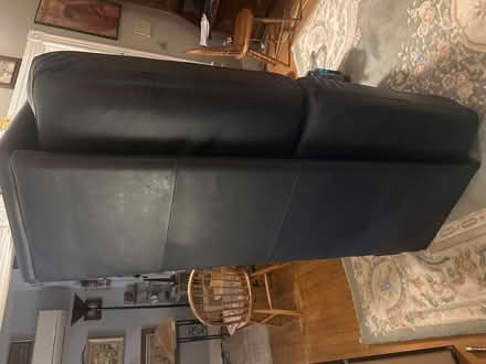 Photo of free Leather loveseat (Roslindale) #4