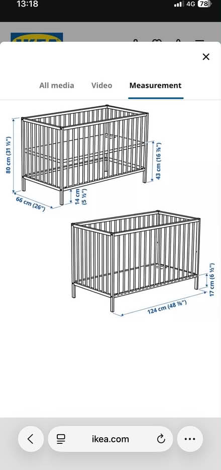 Photo of free IKEA Cot 60 x 120 (Harold’s Cross) #1