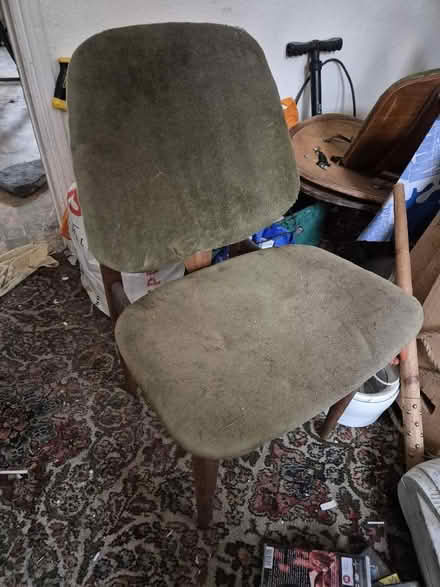 Photo of free 2 mid-century dining chairs, 1 needs repair (Central Lancaster LA1) #1
