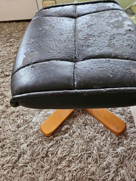 Photo of free Black faux leather Footstool (Hatfield, AL10) #2