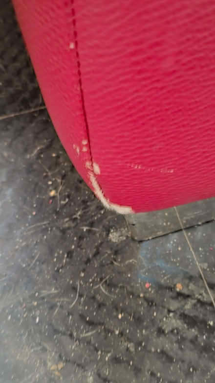 Photo of free Red leather footstool (Hullbridge SS5) #3