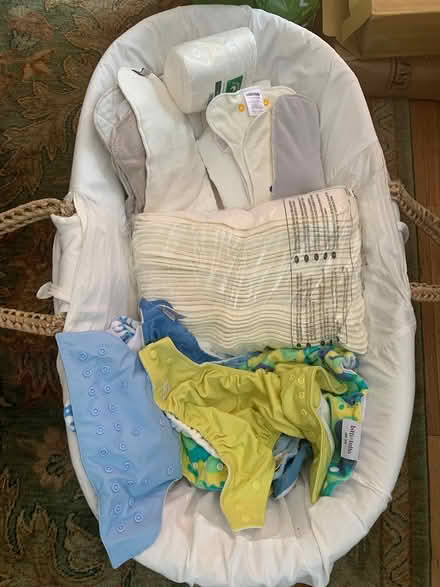 Photo of free Baby’s basket and cotton nappys (BA2) #1