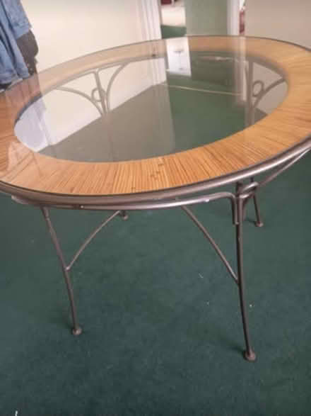 Photo of free Sturdy metal and glass table (Newcastle upon Tyne NE3) #1