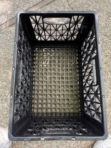Photo of free Plastic storage crate w handles (1075 Valencia Avenue) #2