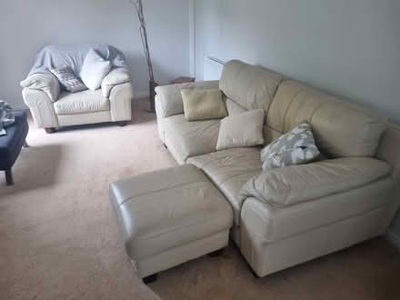 Photo of free Leather 3 piece Sofa set (Sandymoor ( Runcorn)) #1