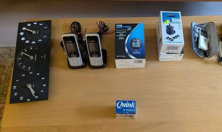 Photo of free Assorted electricals - clock, phone, chargers, recorder (Halton LA2) #1