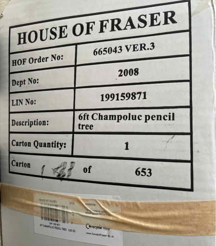 Photo of free 6ft Pencil Christmas Tree (Thornton Heath CR7 8) #3