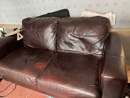 Photo of free Brown leather 2 seater sofa (Deepdale PR1) #3