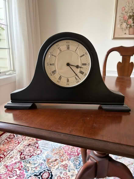 Photo of free Black Wooden Mantel/Tabletop Clock (Belmont, MA) #1