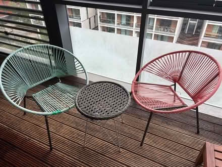 Photo of free Garden Furniture (2 chairs, table) (Hackney E8) #1