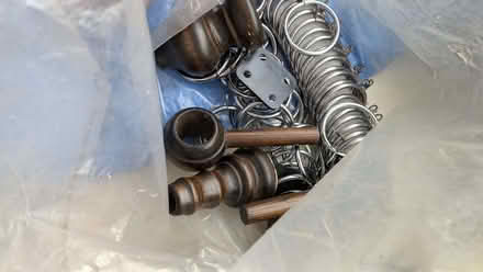 Photo of free Wooden curtain poles 8ft 12ft 5ft complete with fittings and (Hevingham NR10) #2