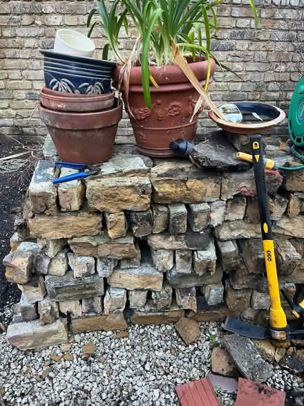 Photo of free Bricks, stone lions, cast planter (Parsons Green SW6) #1