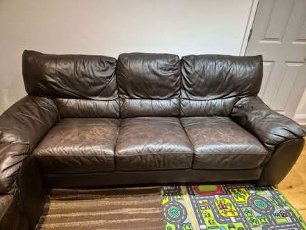Photo of free 3 seater genuine leather sofa (Whitton TW2) #1