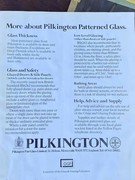 Photo of free Pilkington Glass (Ashley Heath) #2