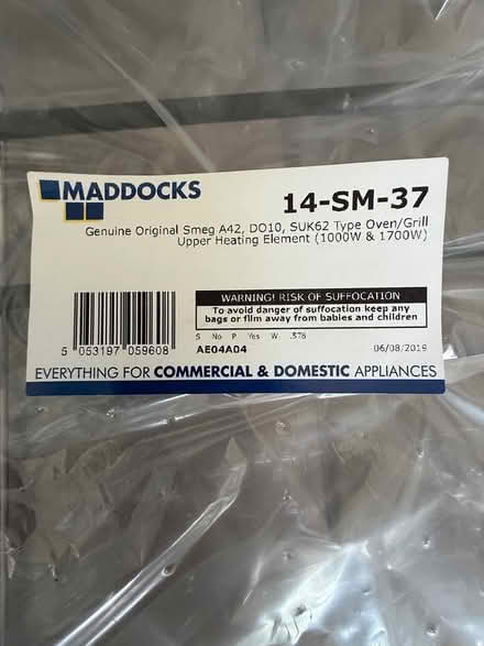 Photo of free Smeg Heating element (KY11 8LP) #1