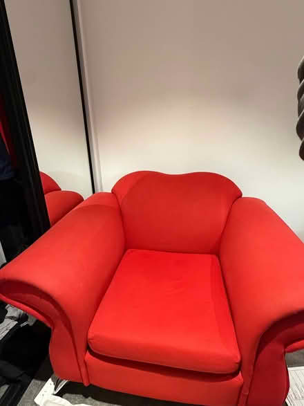 Photo of free red couch set sofa and 2x armchairs (South Melbourne) #1