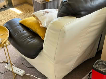 Photo of free Brown and white 2 seat recliner sofa (Machynlleth SY20) #3