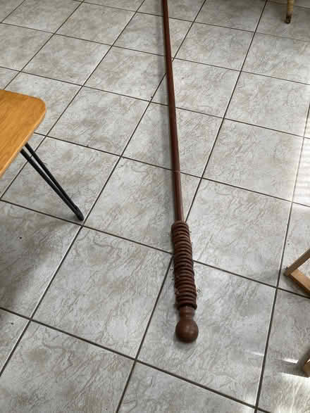 Photo of free 6’ wooden curtain pole + fittings (Campsey Ash IP13) #1