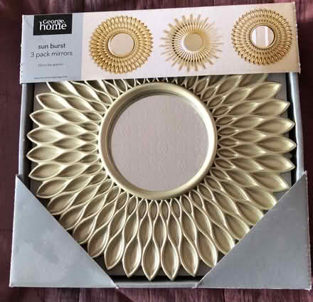 Photo of free 3 plastic sunburst mirrors unused (L17 Aigburth) #1