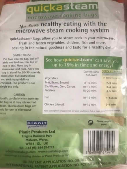 Photo of free Microwave steam bags (South Kensington SW3) #2