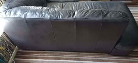 Photo of free dfs black leather corner sofa and large chair Tamworth (Stonydelph B77) #2
