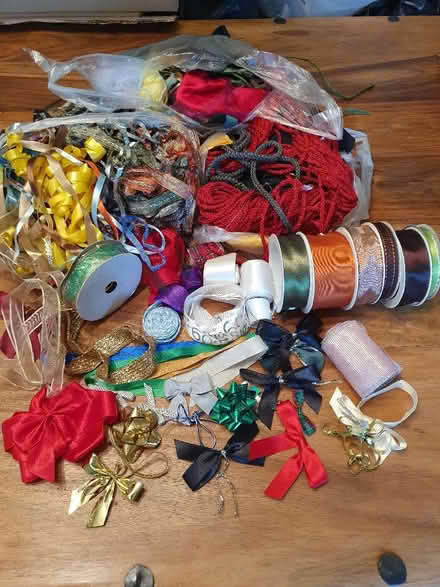 Photo of free Assorted craft bits - Feathers Ribbons Tape Pipe-cleaners (Hungerford RG17) #4