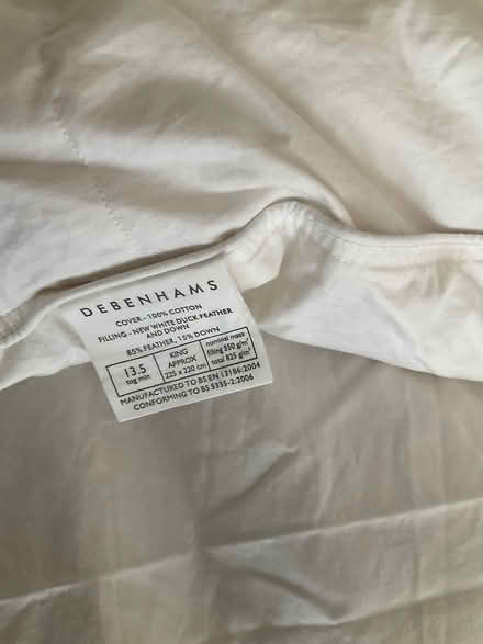 Photo of free King sized 13.5 tog Duvet (Plymstock, Plymouth PL9) #2
