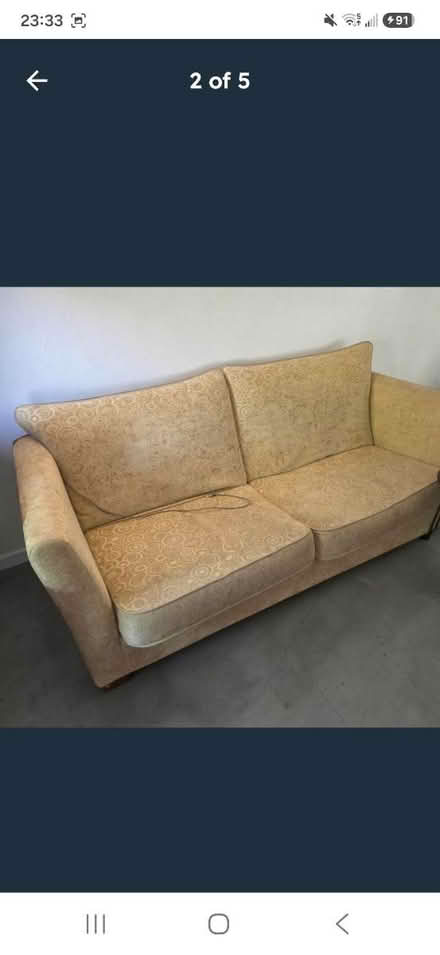 Photo of free 4 Seater cream beige sofa large (Kings park G73) #4