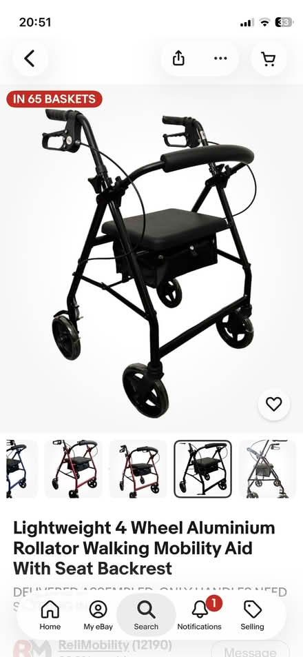 Photo of 3 or 4 wheel rollator with seat (Rowlands Gill NE39) #1