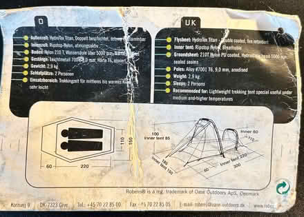 Photo of free Two man trekking tent - see details (Northmoor OX29) #3